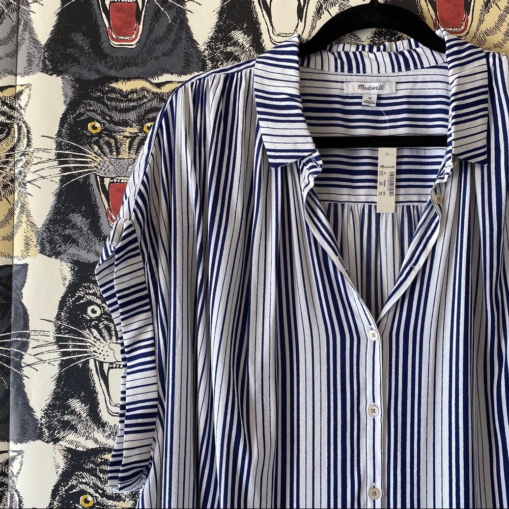 Madewell Central Drapey Shirt Fairborn stripe